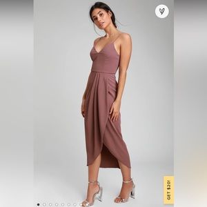 Lulu’s Reinette Mauve Purple Midi Dress